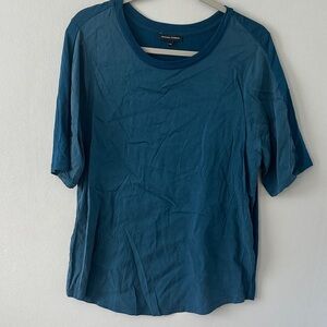 Universal Standard Blue Short Sleeve Relaxed Fit Stretch‎ Top